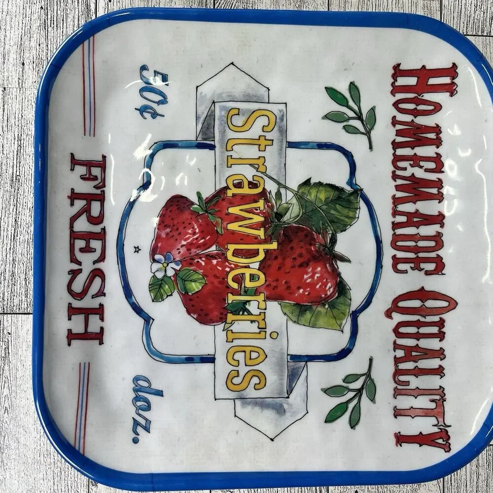 Betsy Cavallo Various Fruit Melamine Salad Plates 8.5” Farmers Market Set If 4